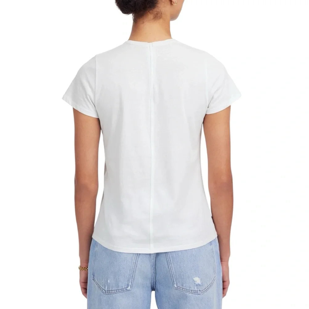 Madewell Essential Slim Tee in White Lightweight Cotton - Picture 5 of 8